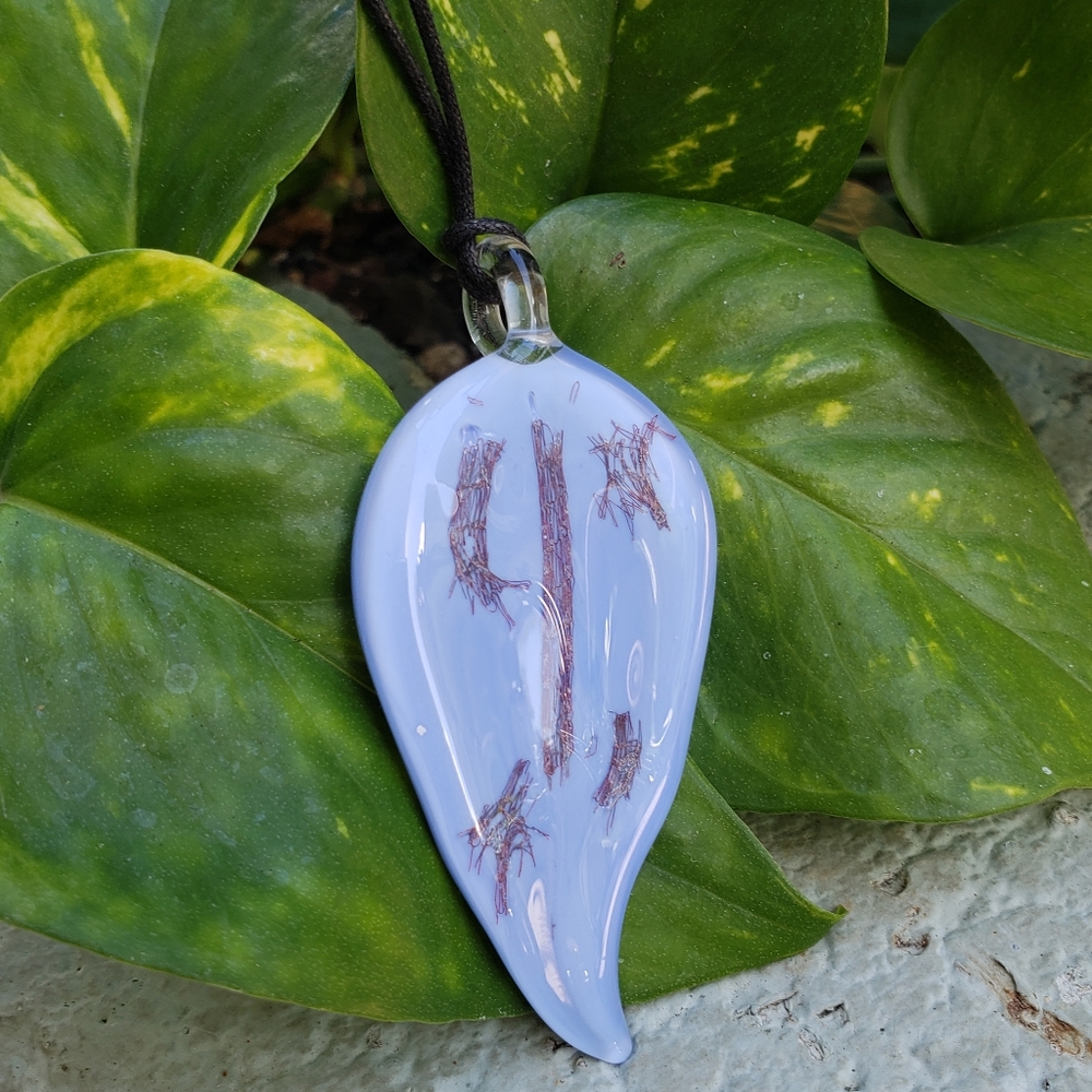 Abstract Blue Glass Pendant/Necklace- NWT